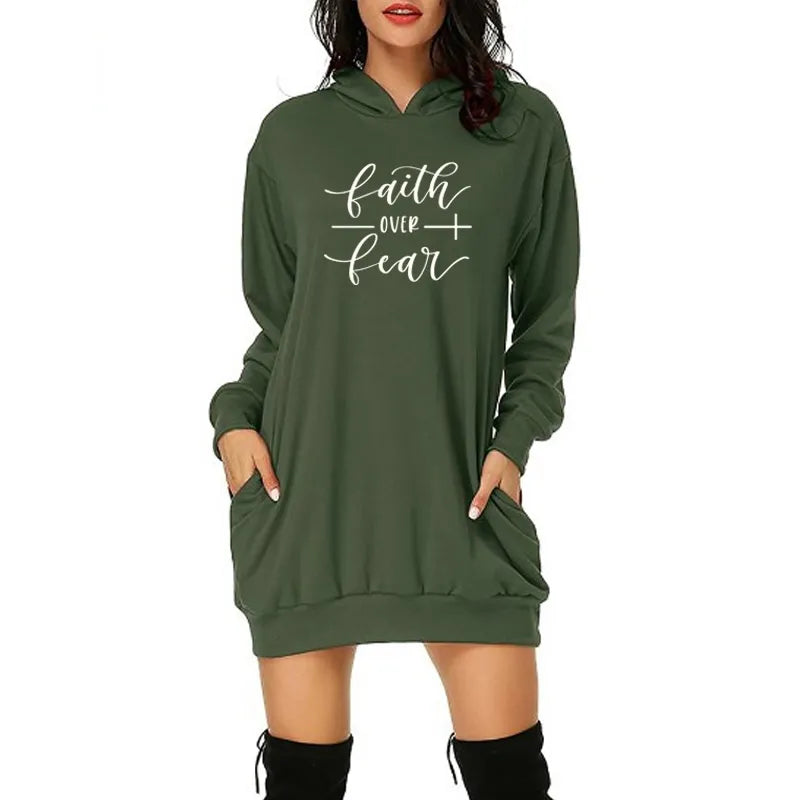 Faithfully Fearless Sweatshirt Dress