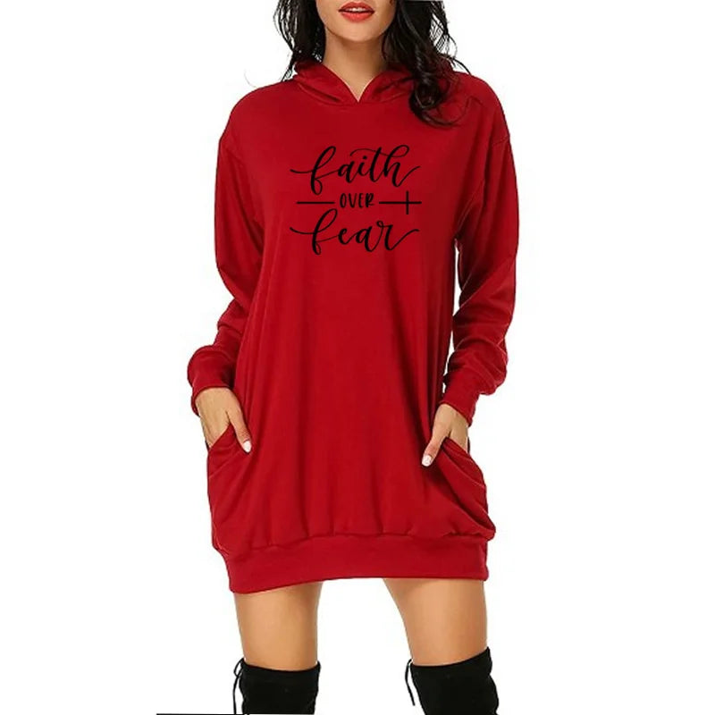 Faithfully Fearless Sweatshirt Dress