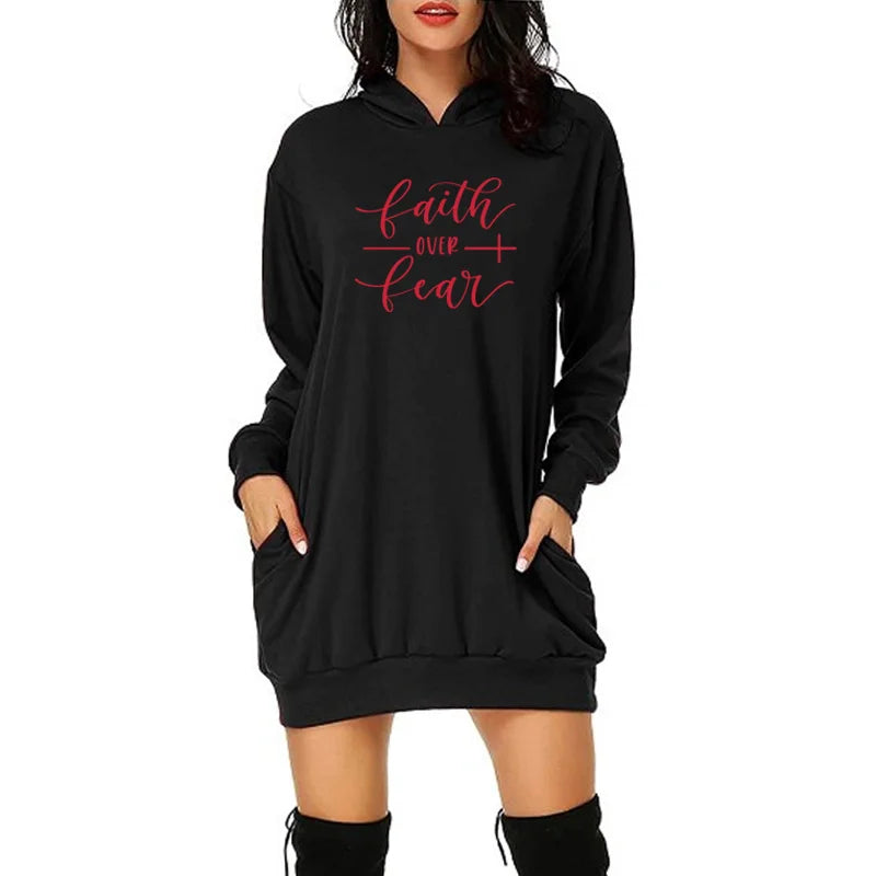 Faithfully Fearless Sweatshirt Dress