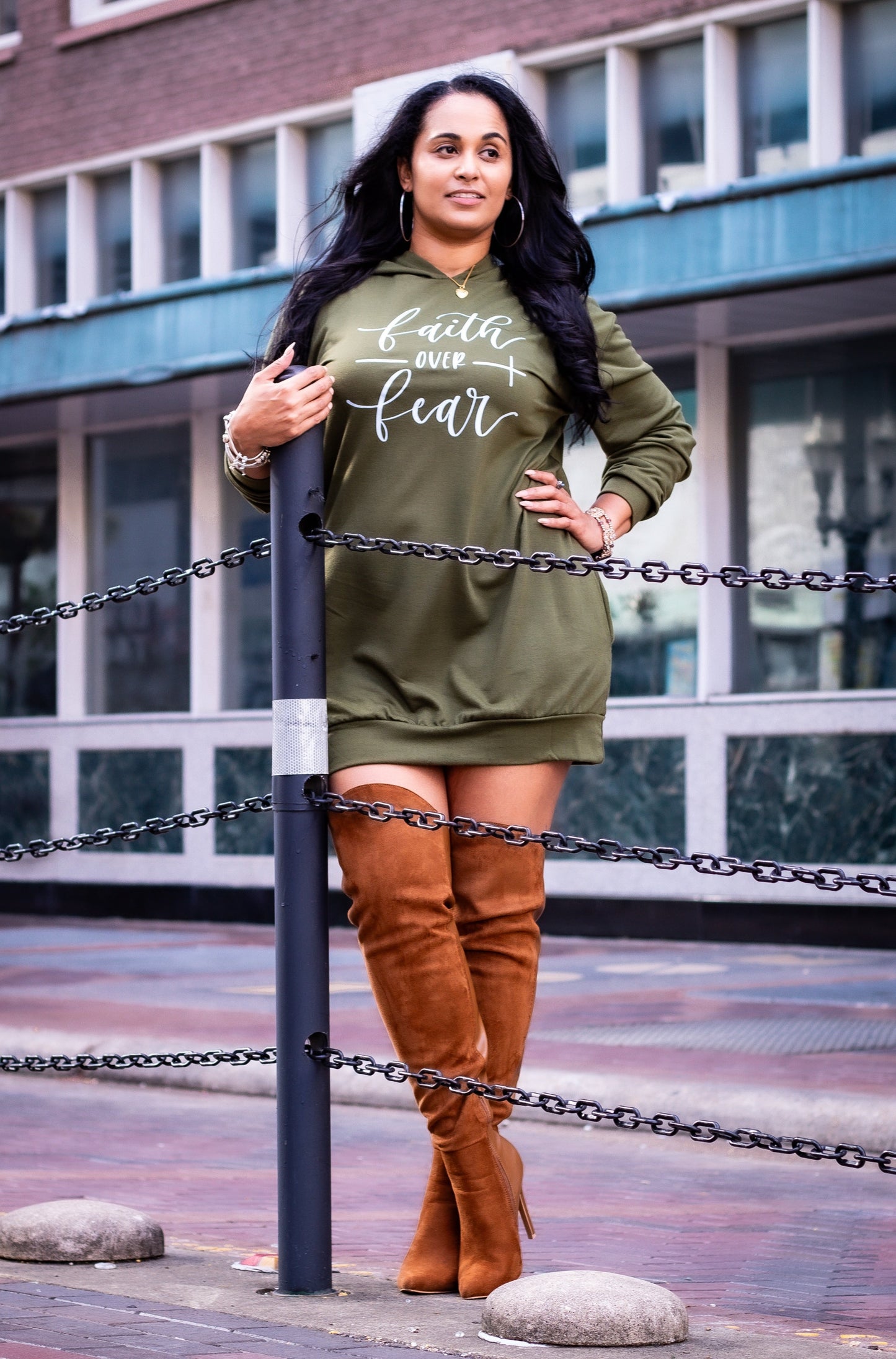 Faithfully Fearless Sweatshirt Dress
