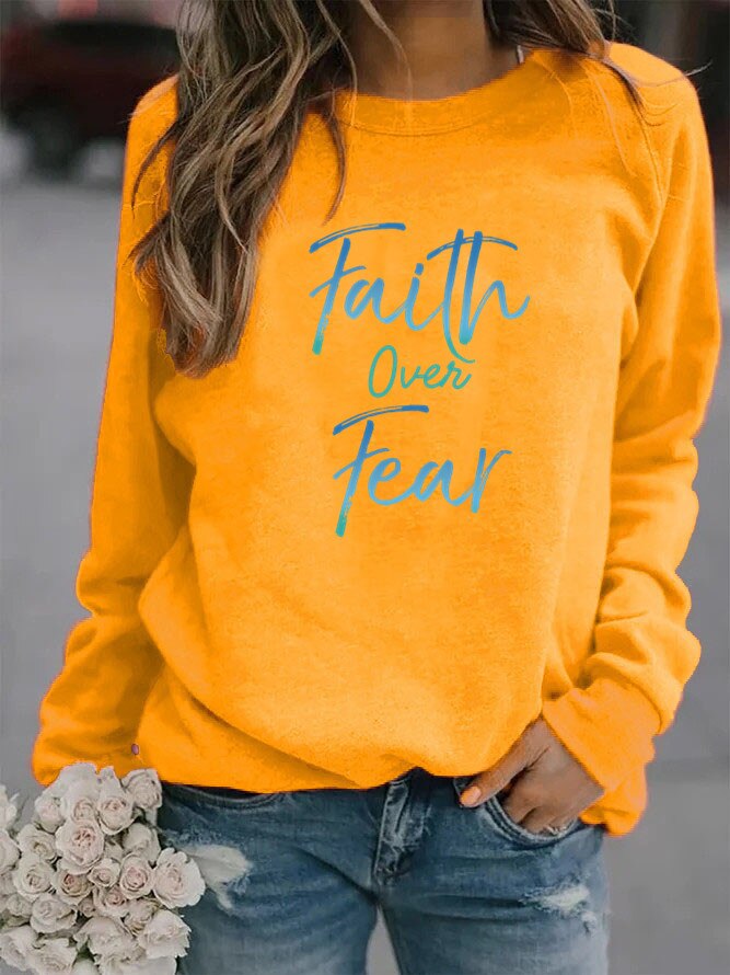 Women's Faith Over Fear Fleece Sweatshirt- No Hood