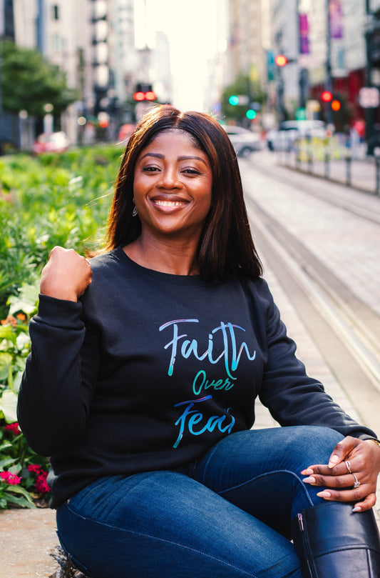 Women's Faith Over Fear Fleece Sweatshirt- No Hood